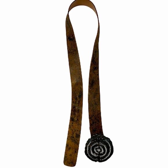 Women’s Vintage Leather Artisanal Belt sz 38 main image 9